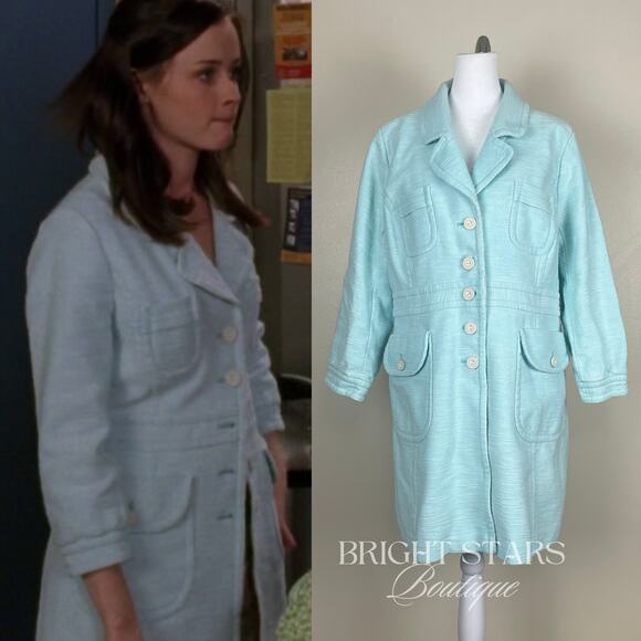 Rare Vintage Blue Coat ASO Rory Gilmore Girls Y2K Classic Spring Alexis Bledel - Picture 1 of 16